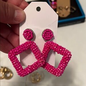 Pink Beaded Earrings